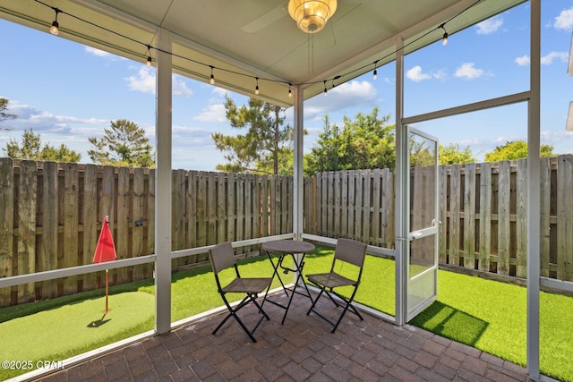 13 St. Vincent Lane, Inlet Beach, FL 32461 - sunroom with ceiling fan