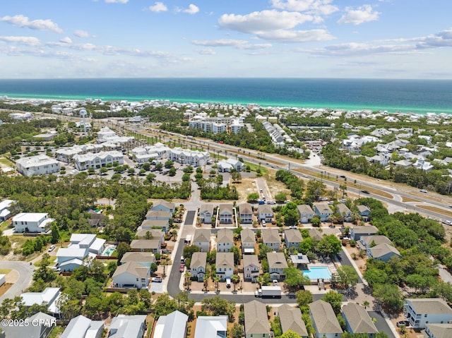 13 St. Vincent Lane, Inlet Beach, FL 32461 - aerial perspective of suburban area with a large body of water