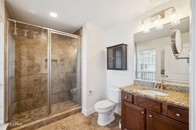 13 St. Vincent Lane, Inlet Beach, FL 32461 - bathroom with a stall shower, vanity, and tile patterned flooring