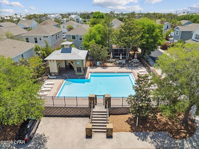 13 St. Vincent Lane, Inlet Beach, FL 32461 - community pool featuring a residential view, stairway, a patio, and a gazebo