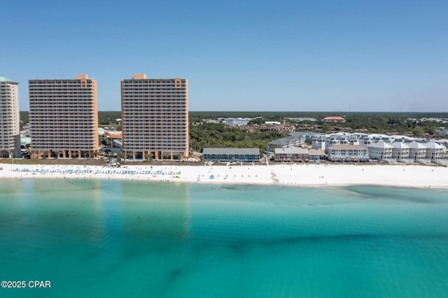 17735 Front Beach Rd Unit 4, Panama City Beach, FL 32413 - drone / aerial view of waterfront with a beach