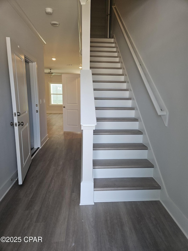 237 Skylah Ln Unit 19, Panama City Beach, FL 32407 - stairway with wood finished floors and baseboards