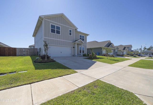 4862 Sweetspire Dr, Panama City, FL 32404 - traditional-style house featuring board and batten siding, driveway, a garage, and a residential view