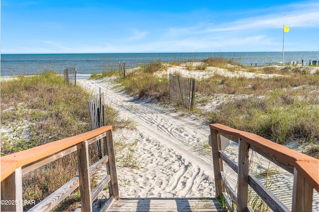 water view featuring nearby beach