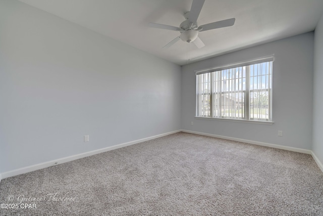 3549 Azalea Way, Panama City, FL 32405 - spare room featuring baseboards, carpet, and a ceiling fan