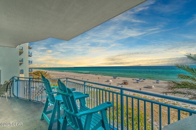 16701 Front Beach Rd Unit 306, Panama City Beach, FL 32413 - balcony at dusk with view of water and beach