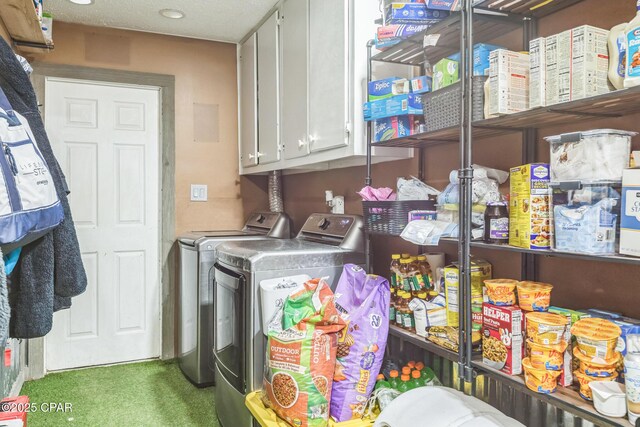 2322 Silversides Loop, Pensacola, FL 32526 - laundry area featuring washer and clothes dryer, cabinet space, and carpet