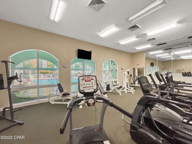 17757 Front Beach Rd Unit 2201A, Panama City Beach, FL 32413 - workout area featuring carpet floors