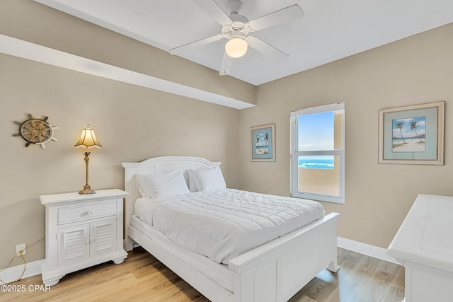 15817 Front Beach Rd Unit 2-2108, Panama City Beach, FL 32413 - bedroom featuring light wood finished floors and ceiling fan