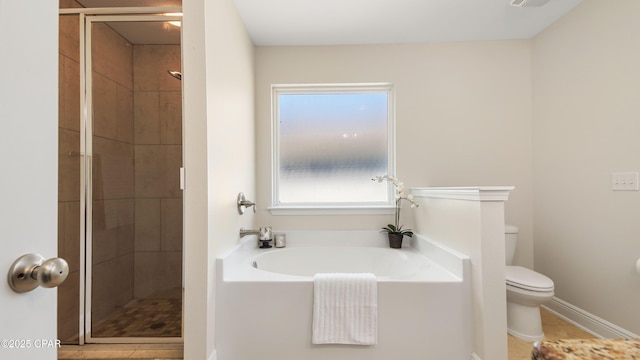 76 Mosaic Oaks Cir, Santa Rosa Beach, FL 32459 - full bathroom with toilet, a bath, and a stall shower