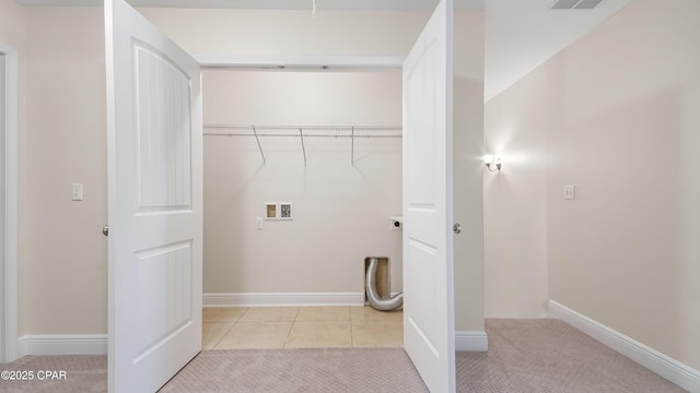 76 Mosaic Oaks Cir, Santa Rosa Beach, FL 32459 - washroom featuring washer hookup, light colored carpet, and baseboards