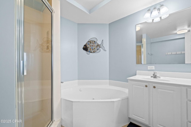14825 Front Beach Rd Unit 2210, Panama City Beach, FL 32413 - full bath featuring a shower stall, a bath, and vanity