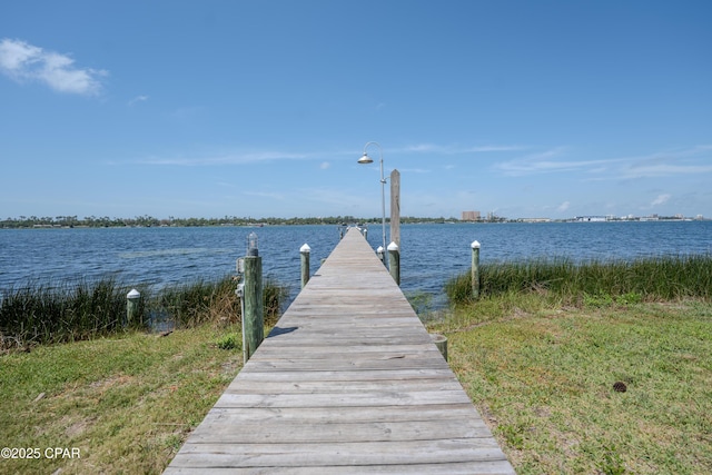 dock featuring a water view