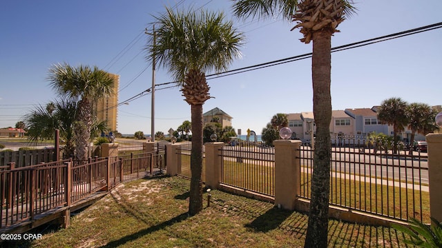 view of yard with fence