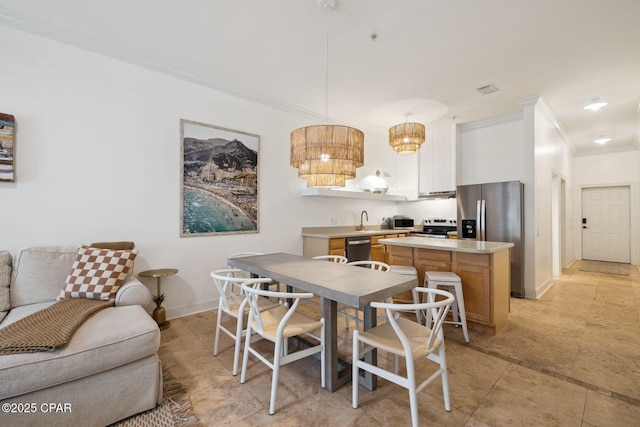 231 Somerset Bridge Rd Unit 1103, Santa Rosa Beach, FL 32459 - dining space featuring ornamental molding and baseboards