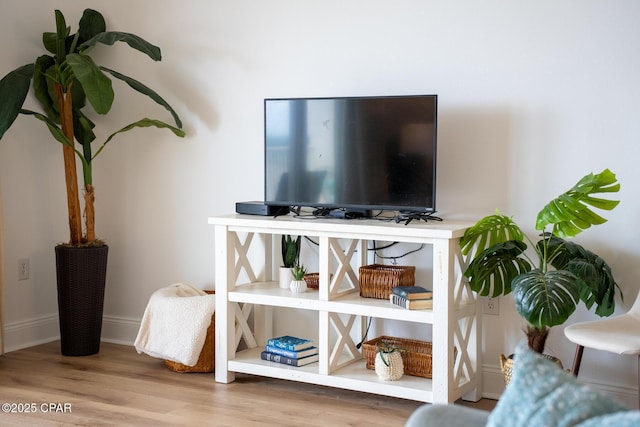 detailed view of wood finished floors and baseboards