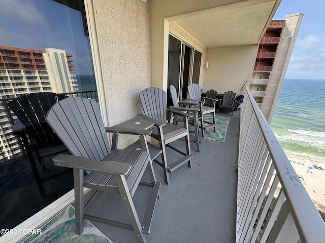 9900 S Thomas Dr Unit 2023, Panama City Beach, FL 32408 - balcony featuring view of water and beach