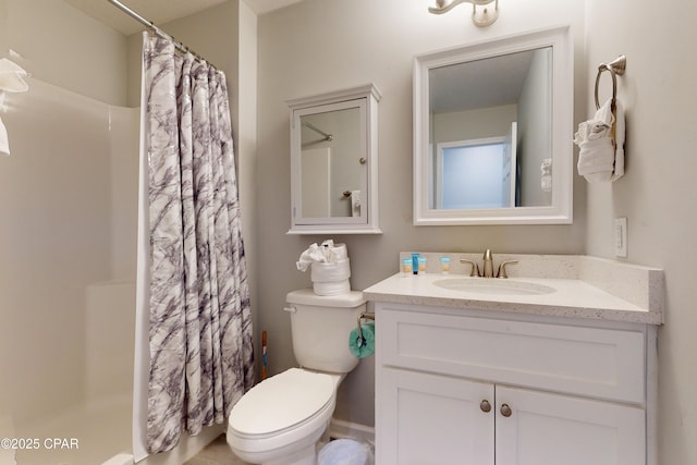 6128 Loquat St, Panama City Beach, FL 32408 - full bath featuring a shower with shower curtain, vanity, and toilet