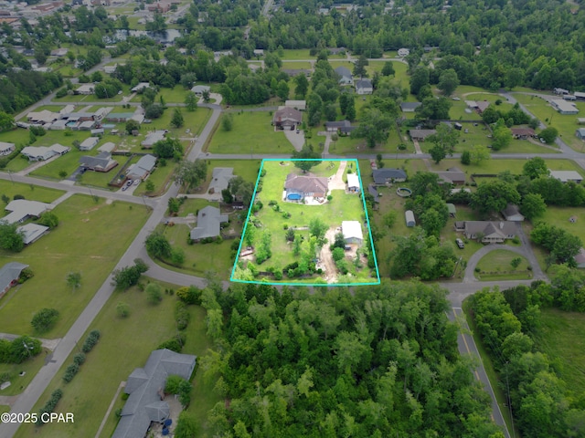 16532 SW Mimosa St, Blountstown, FL 32424 - aerial perspective of suburban area with property parcel outlined