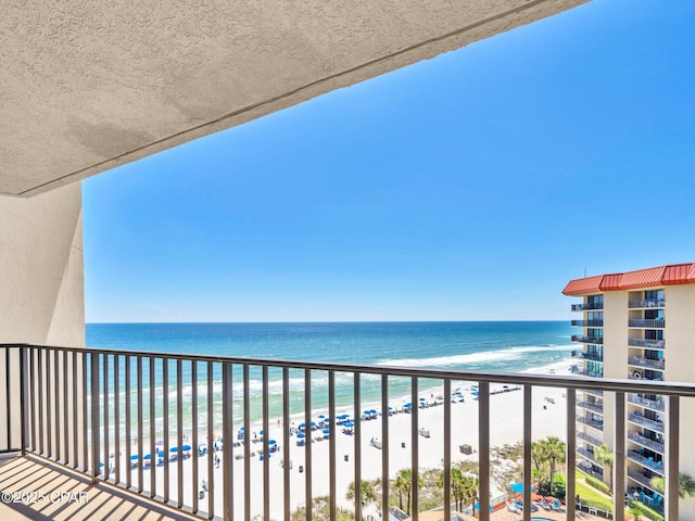 6505 Thomas Dr Unit 1009B, Panama City Beach, FL 32408 - balcony featuring view of water and beach