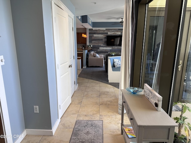 15100 Front Beach Rd Unit 1416, Panama City Beach, FL 32413 - hall featuring baseboards and an accent wall