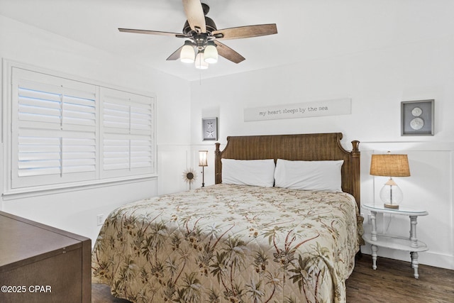 14701 Front Beach Rd Unit 1735, Panama City Beach, FL 32413 - bedroom with wood finished floors and ceiling fan