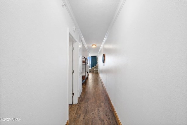 14701 Front Beach Rd Unit 1735, Panama City Beach, FL 32413 - corridor with ornamental molding, wood finished floors, and baseboards