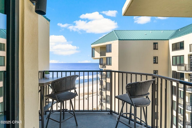 9850 S Thomas Dr Unit 1112E, Panama City Beach, FL 32408 - balcony featuring view of water and beach