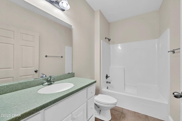 216 Bonita Cir Unit C, Panama City, FL 32408 - full bathroom with tile patterned floors, toilet, vanity, and shower / tub combination