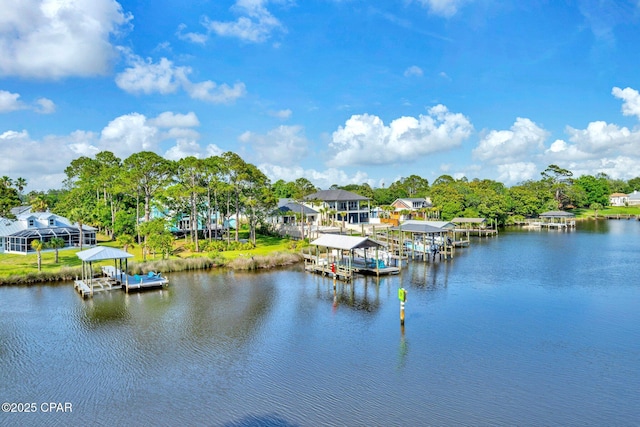 216 Bonita Cir Unit C, Panama City, FL 32408 - water view featuring a dock and boat lift