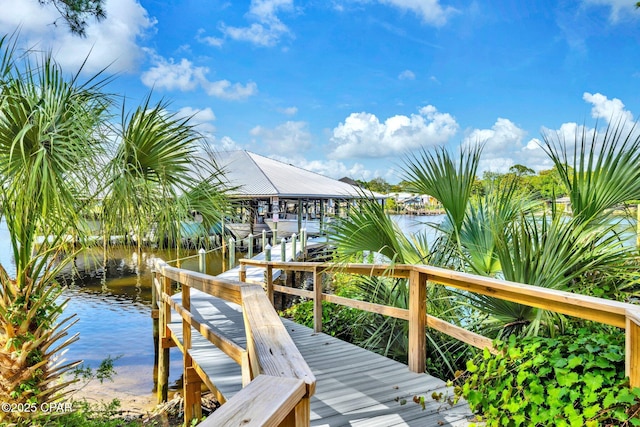 216 Bonita Cir Unit C, Panama City, FL 32408 - dock area with boat lift and a water view
