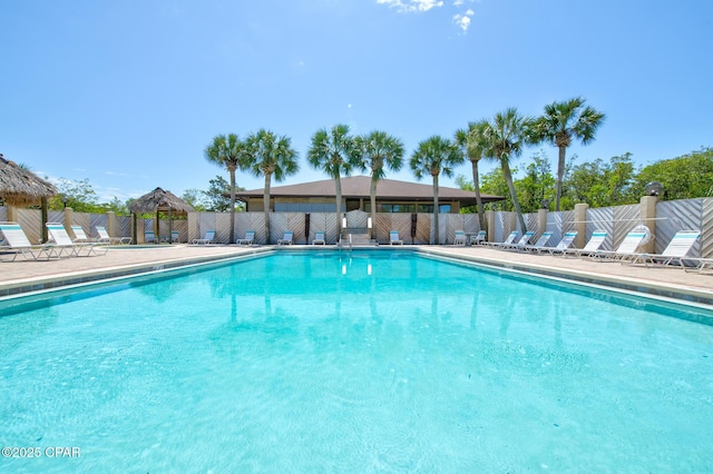 17620 Front Beach Rd Unit Y3, Panama City Beach, FL 32413 - community pool with a gazebo, fence, and a patio