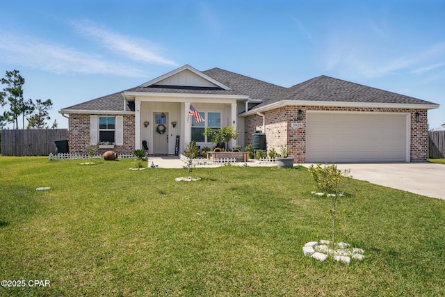 3928 Sandpine Way, Panama City, FL 32404 - ranch-style house featuring an attached garage, concrete driveway, brick siding, a shingled roof, and board and batten siding