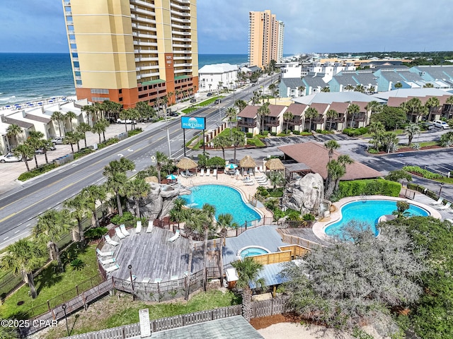 17620 Front Beach Rd Unit 2V, Panama City Beach, FL 32413 - aerial view of a pool and a large body of water