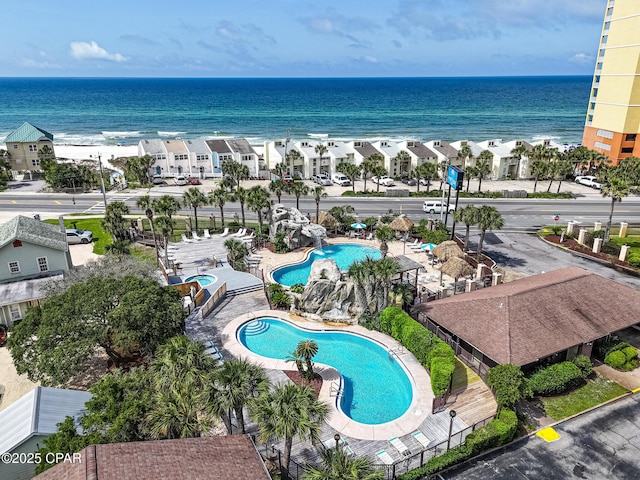 17620 Front Beach Rd Unit 2V, Panama City Beach, FL 32413 - bird's eye view of a pool area and a large body of water