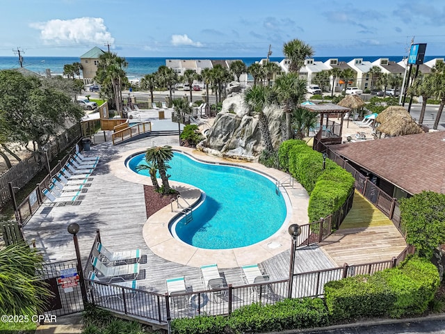 17620 Front Beach Rd Unit 2V, Panama City Beach, FL 32413 - view of swimming pool with a water view