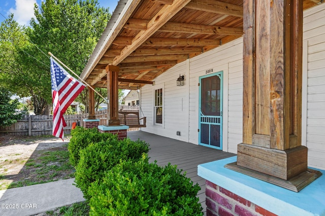 208 N E Ave, Panama City, FL 32401 - view of patio with fence and a wooden deck
