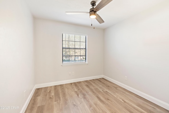 4130 White Pine Ct, Tallahassee, FL 32311 - spare room with light wood-type flooring, ceiling fan, and baseboards