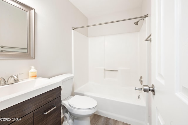 4130 White Pine Ct, Tallahassee, FL 32311 - bathroom featuring vanity, toilet, shower / tub combination, and wood finished floors