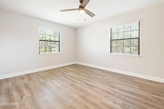 4130 White Pine Ct, Tallahassee, FL 32311 - empty room featuring light wood-style floors, baseboards, and a ceiling fan