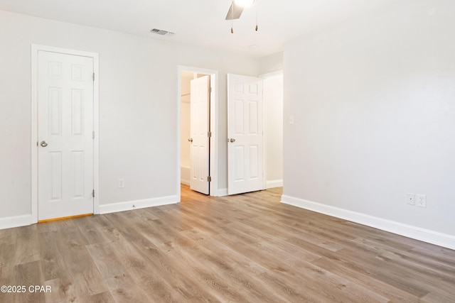 4130 White Pine Ct, Tallahassee, FL 32311 - unfurnished bedroom featuring baseboards, light wood-type flooring, and a ceiling fan
