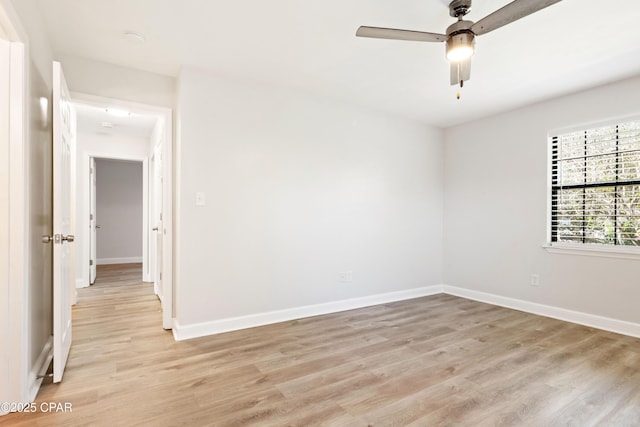 4130 White Pine Ct, Tallahassee, FL 32311 - empty room featuring light wood-style floors, a ceiling fan, and baseboards