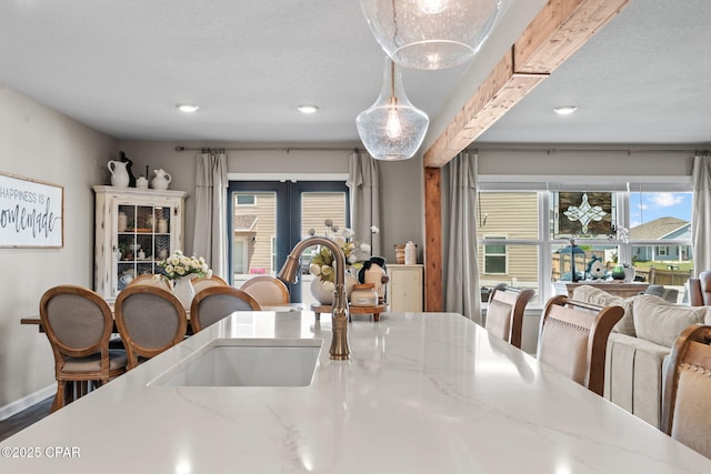 160 James Way, Southport, FL 32409 - dining space featuring recessed lighting and a textured ceiling