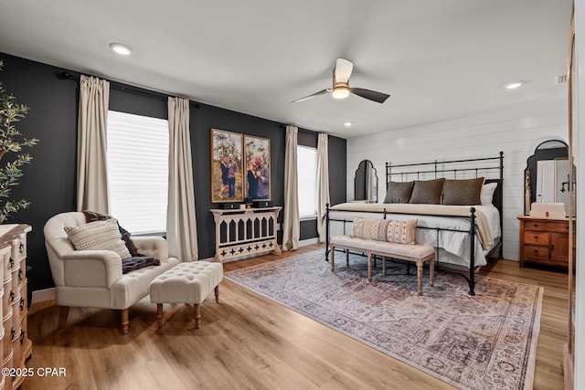 160 James Way, Southport, FL 32409 - bedroom featuring wood finished floors, ceiling fan, baseboards, and recessed lighting