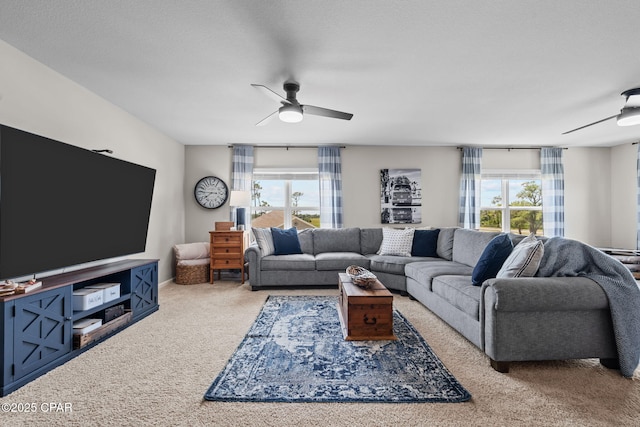 160 James Way, Southport, FL 32409 - carpeted living area with a ceiling fan and healthy amount of natural light