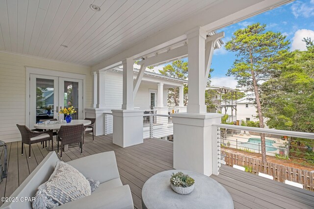 135 Buddy St, Santa Rosa Beach, FL 32459 - wooden deck featuring outdoor dining space and french doors
