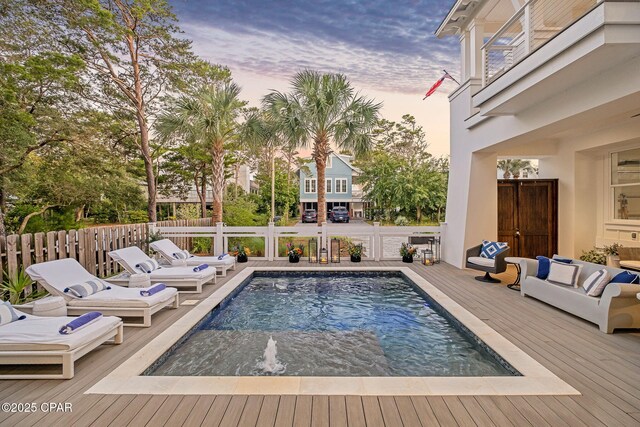 135 Buddy St, Santa Rosa Beach, FL 32459 - view of swimming pool with a deck and an outdoor living space