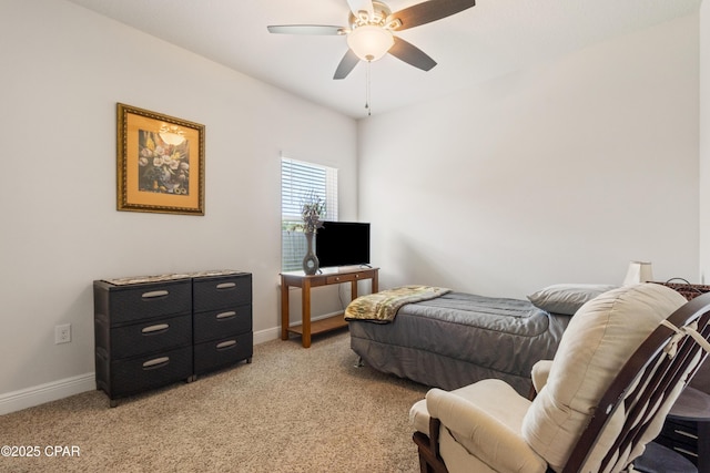 782 Cason Cir, Panama City, FL 32405 - bedroom with light carpet, baseboards, and ceiling fan