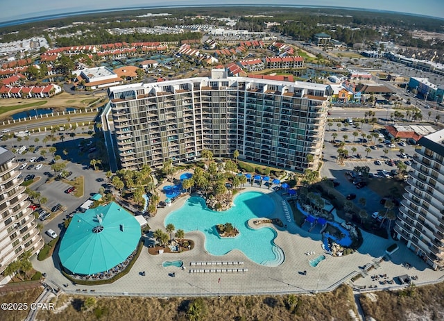 11619 Front Beach Rd Unit 1110, Panama City Beach, FL 32407 - aerial view of property and surrounding area with a pool and apartment complex
