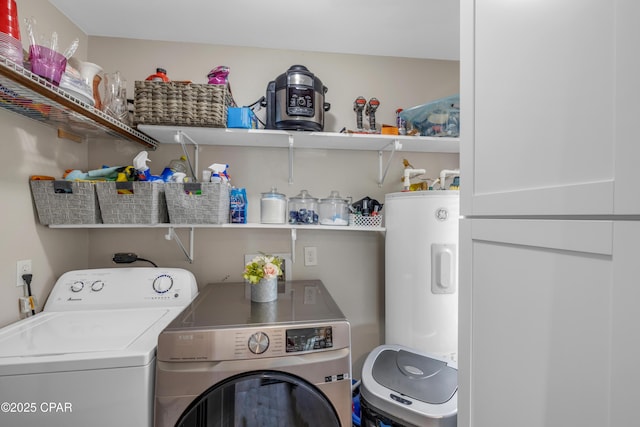 4331 Garrison Rd, Panama City, FL 32404 - laundry area with independent washer and dryer and electric water heater